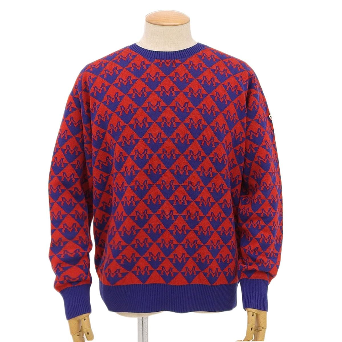 モンクレール MONCLER 長袖 セーター ウール コットン レッド ブルー