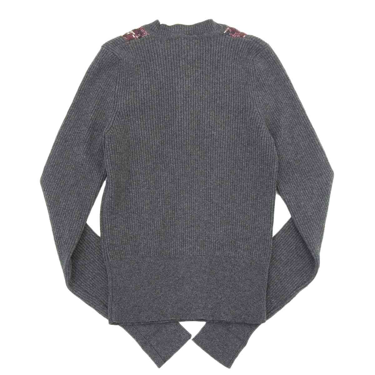 シャネル CHANEL ニット セーター カシミア グレー レッド ホワイト