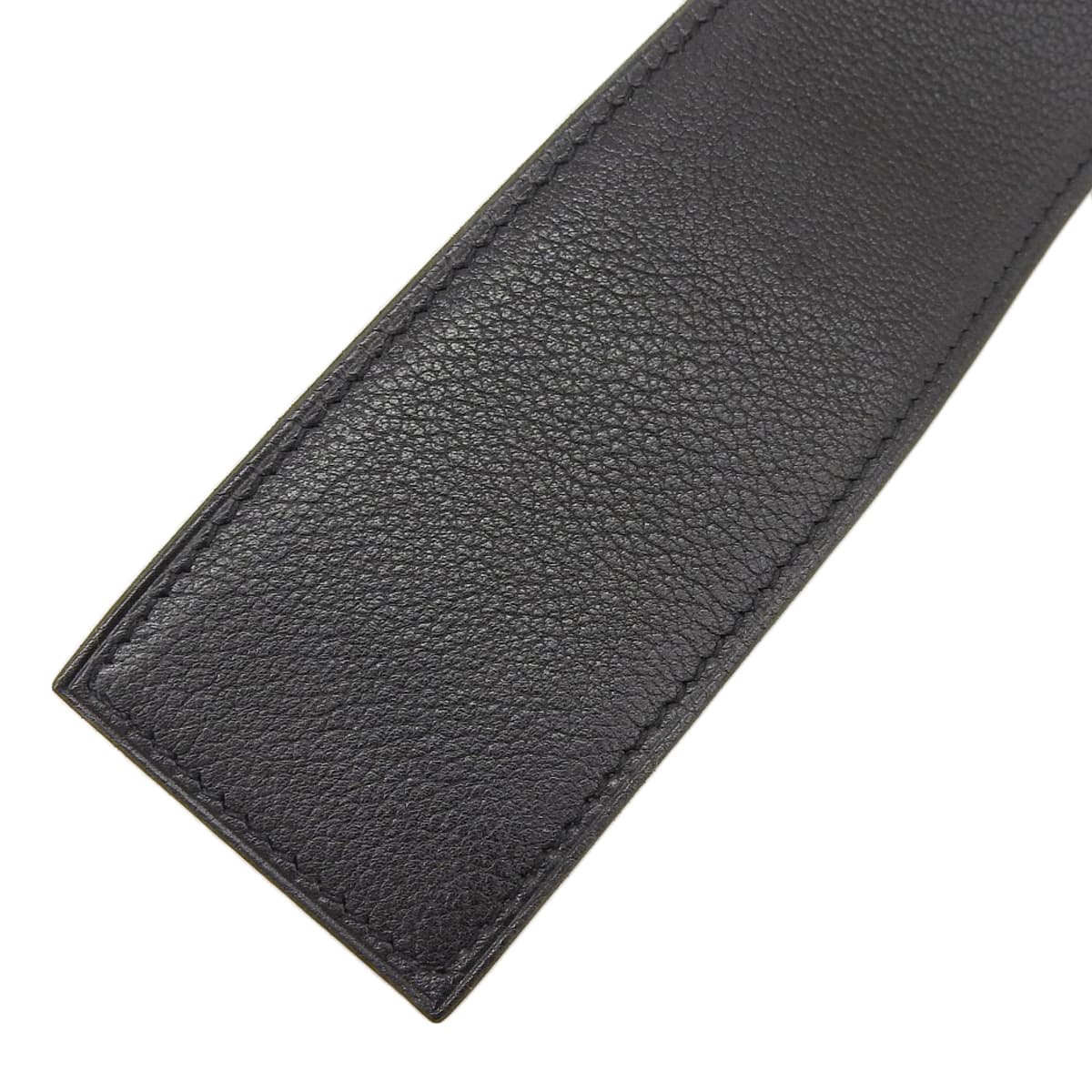 エルメス HERMES ダブルリングベルト シルバー金具 レザー ダーク