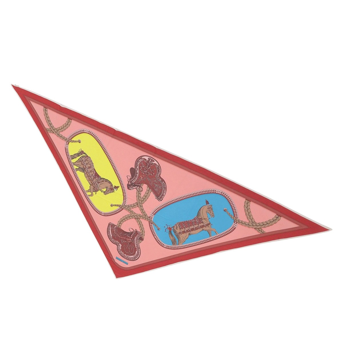 エルメス HERMES スカーフ 三角 シルクジャージ ピンク系 レディース