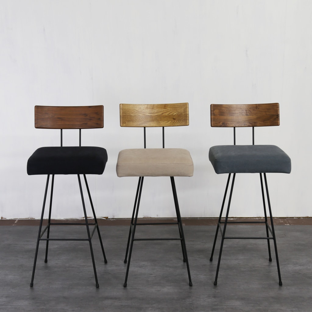 VOX bar chair｜ヴォックス バーチェア 讃岐産コナラ無垢材×アイアン脚