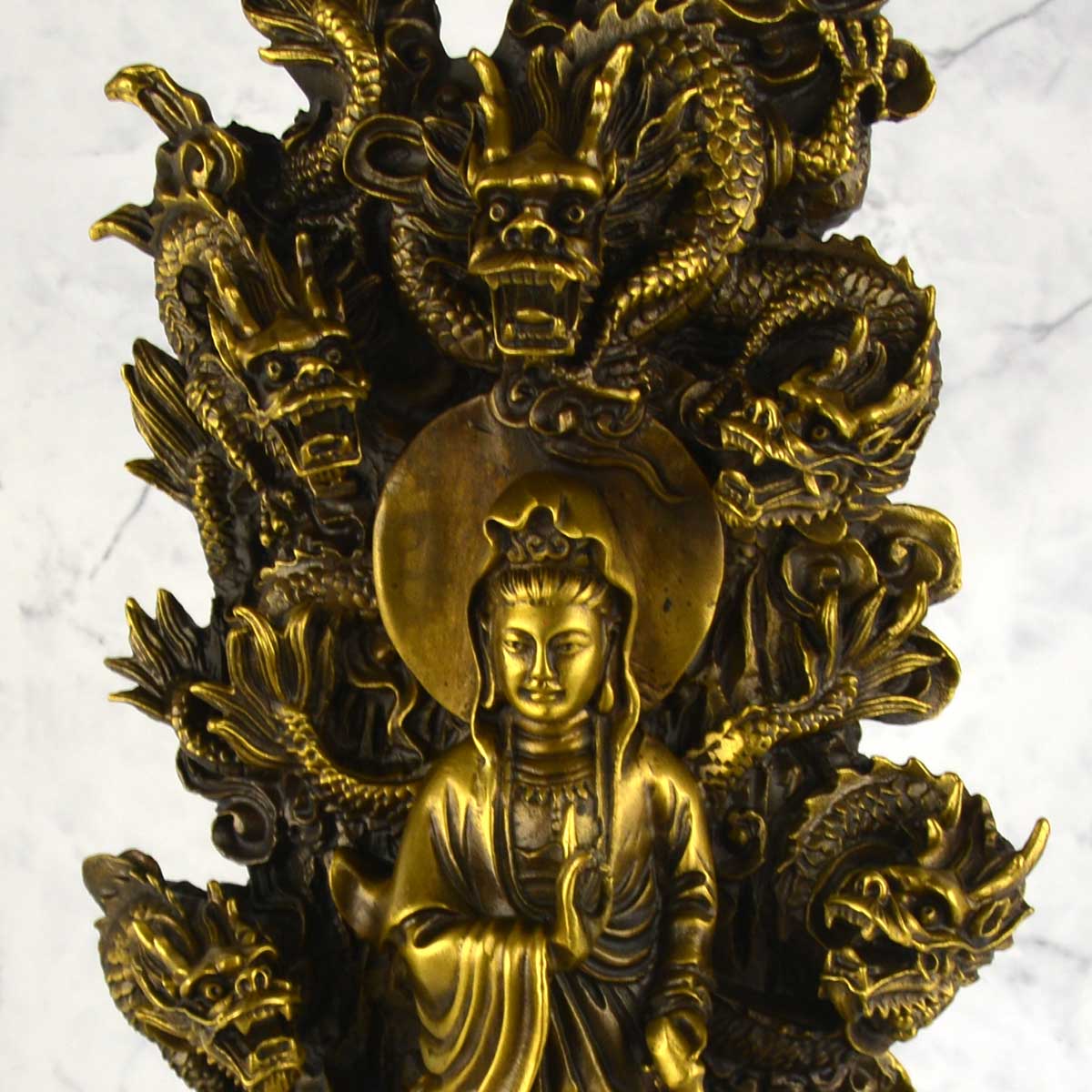 九龍観音 銅製 仏像｜九頭龍と観音菩薩が融合した風水開運・繁栄招来の