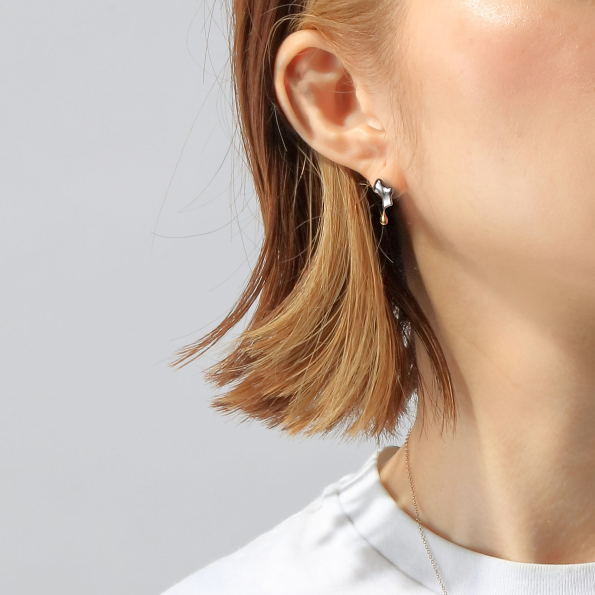 メルト シルバー925 K24（24金）ゴールドプレートピアス｜ゴールド