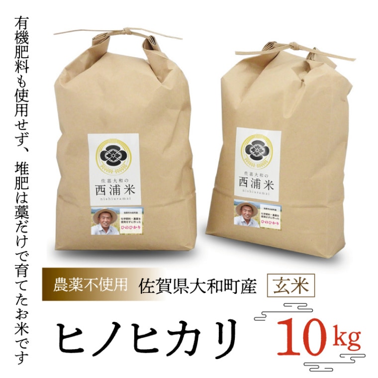 安全性◎【大粒揃い】農薬不使用 ヒノヒカリ 玄米 10kg 【公式通販】