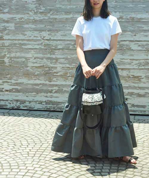 ピクニック（白フリル×黒ドット） | bag,picnic | setsuko sagittaire