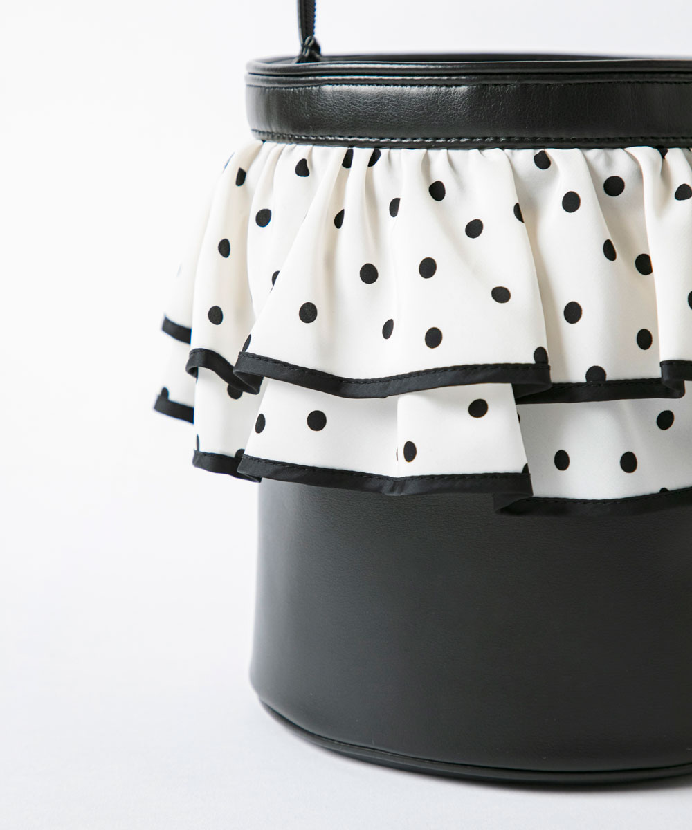 ピクニック（白フリル×黒ドット） | bag,picnic | setsuko sagittaire