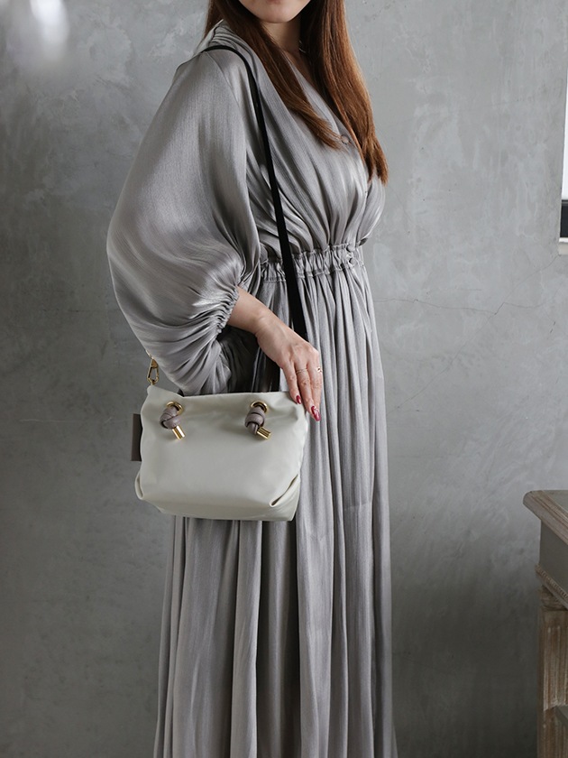 VIOLAd'OROバッグBIANCAアイスグレーxトープ XS