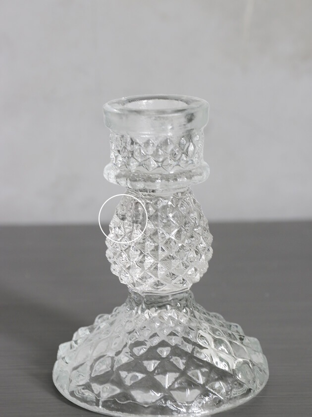 GOODWILLガラスキャンドルホルダーELEGANTピンク10cm ～ サラグレース