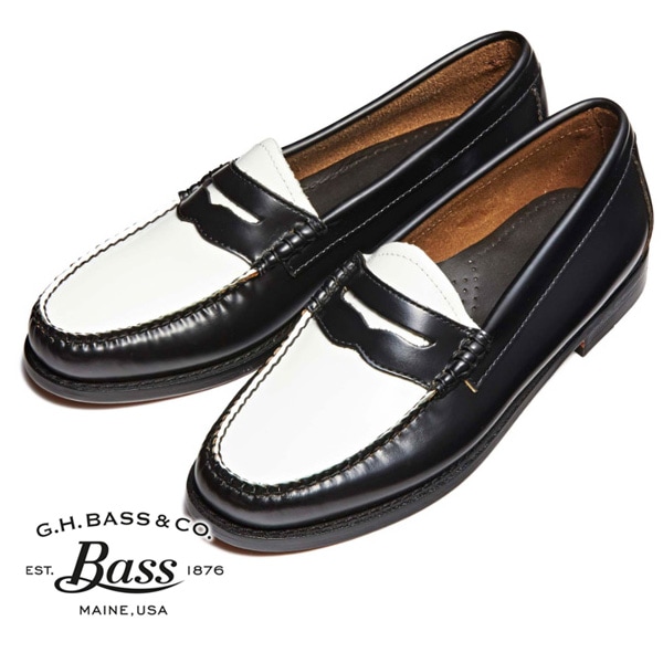 G.H.BASS ジーエイチバス コンビローファー ブラック＆ホワイト レザー