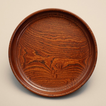 人間国宝】川北良造作 欅造 盆｜漆器の島安【うるわしうるし】根来塗