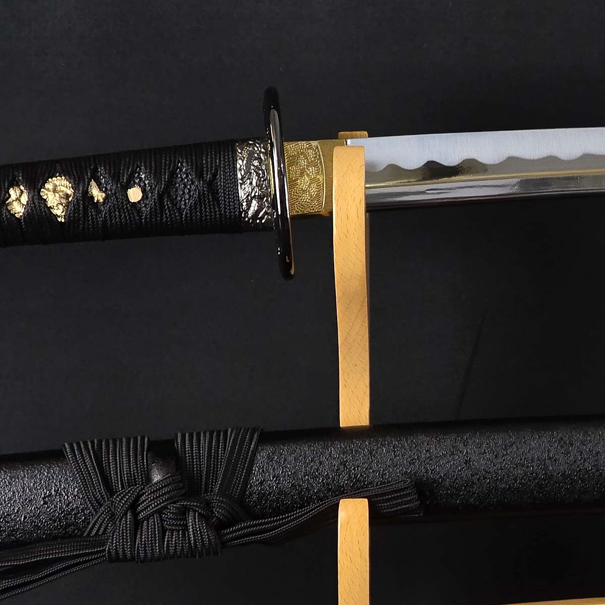しのびやオリジナル刀剣 黒石目 大刀 黒染柄 刀袋付 模造刀｜【公式