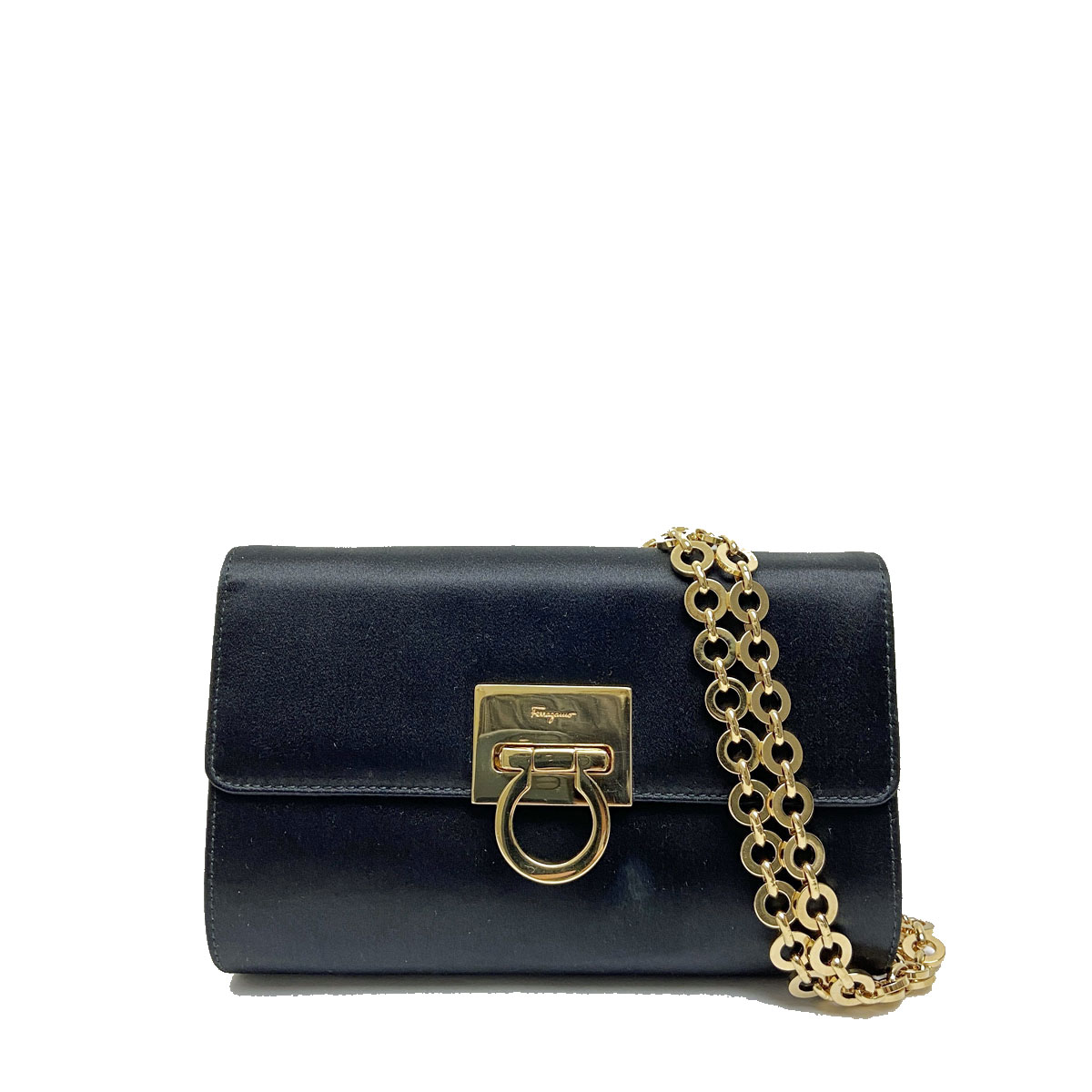 □サルヴァトーレフェラガモ□ 斜め掛け チェーンショルダーミニバッグ