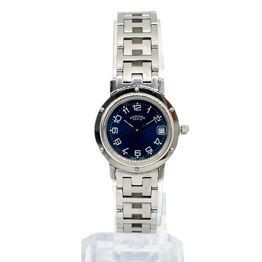HERMES エルメス レディース腕時計 クリッパー QZ SS シルバー