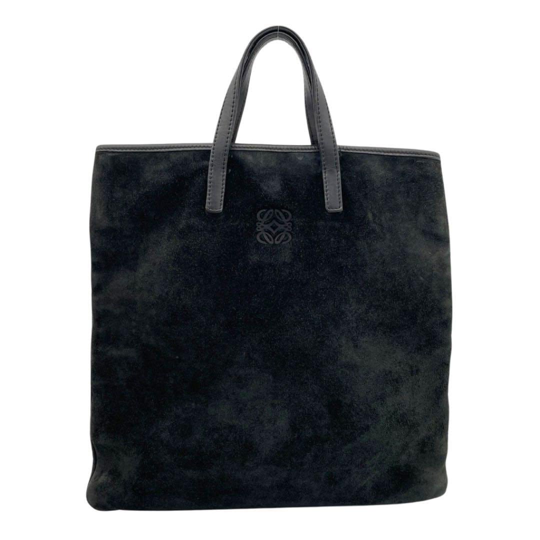 LOEWE ロエベ トートバッグ アナグラム ヌバック レザー ブラック