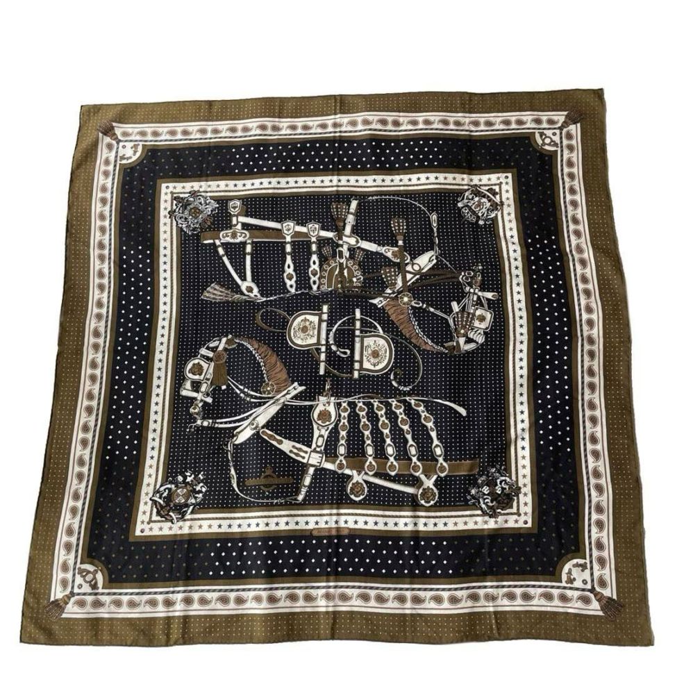 HERMES エルメス スカーフ ツイリー 『Bride de Cour(法廷の勒