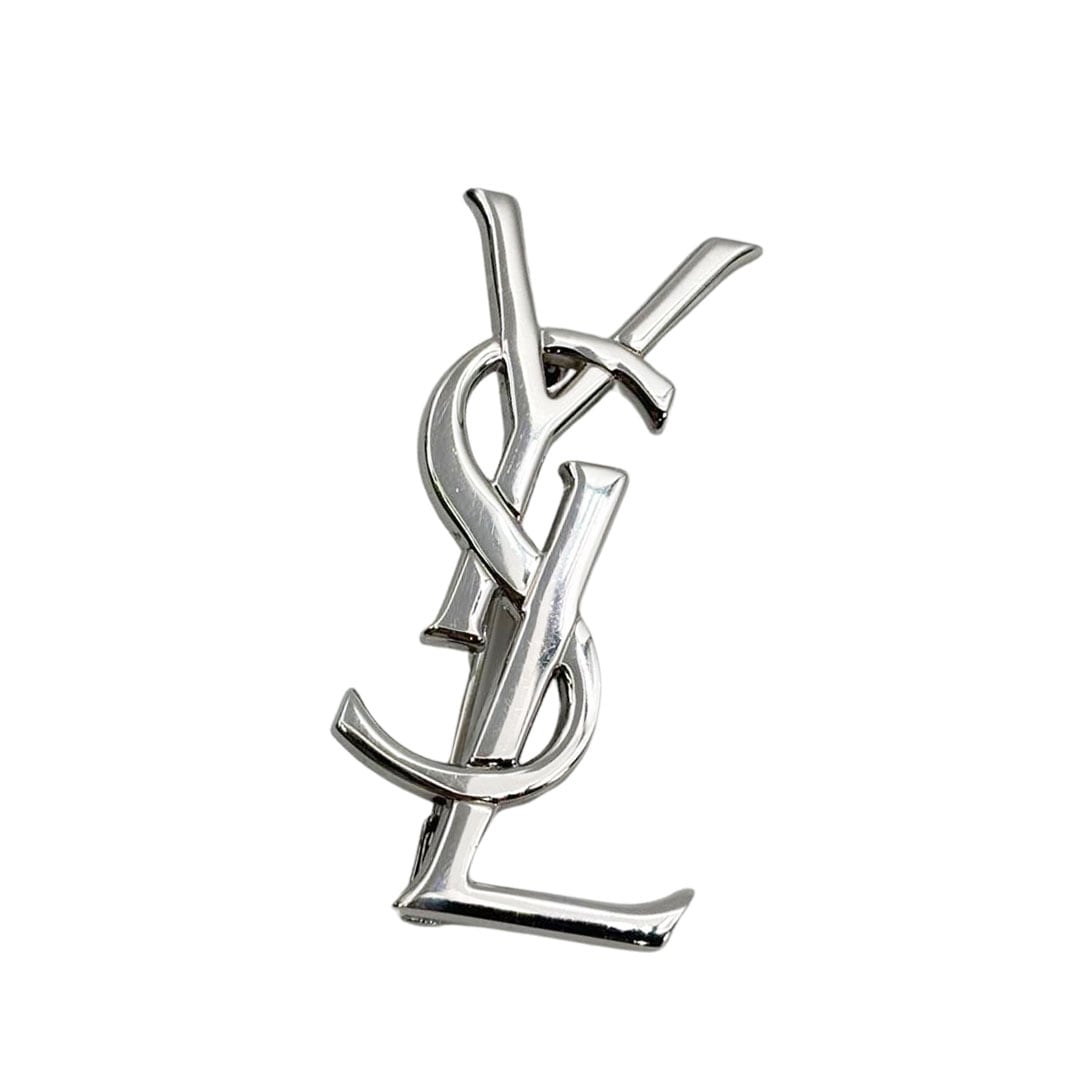 Yves Saint Laurent イヴサンローラン カサンドラ ブローチ YSLロゴ
