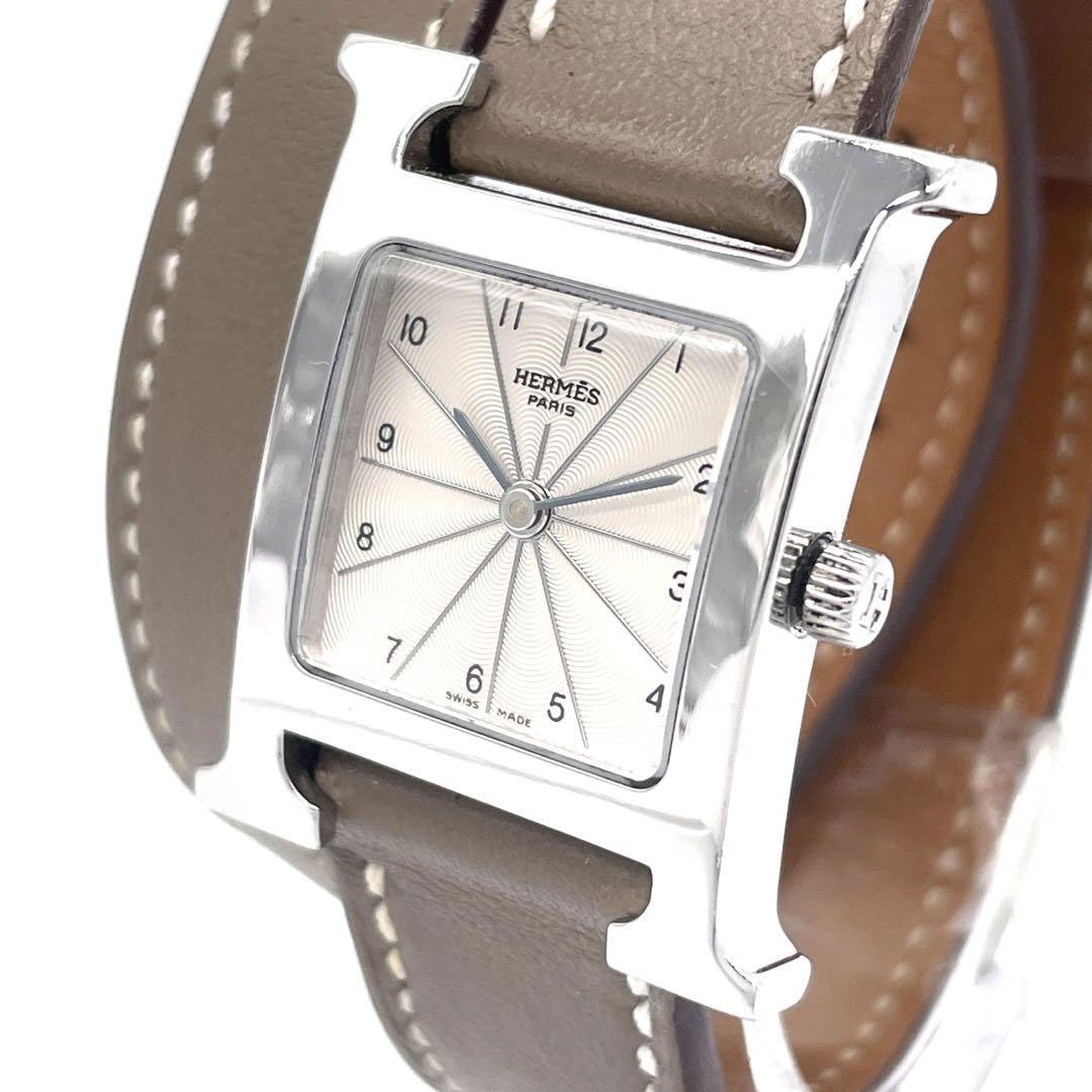 HERMES エルメス Hウォッチ ドゥブルトゥール レディース腕時計 二重