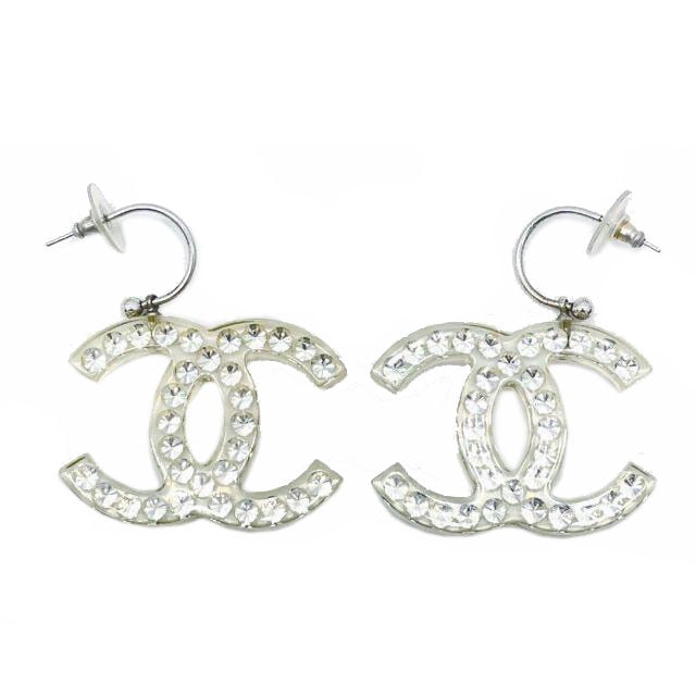 CHANEL シャネル ピアス クリアココマーク ラインストーン