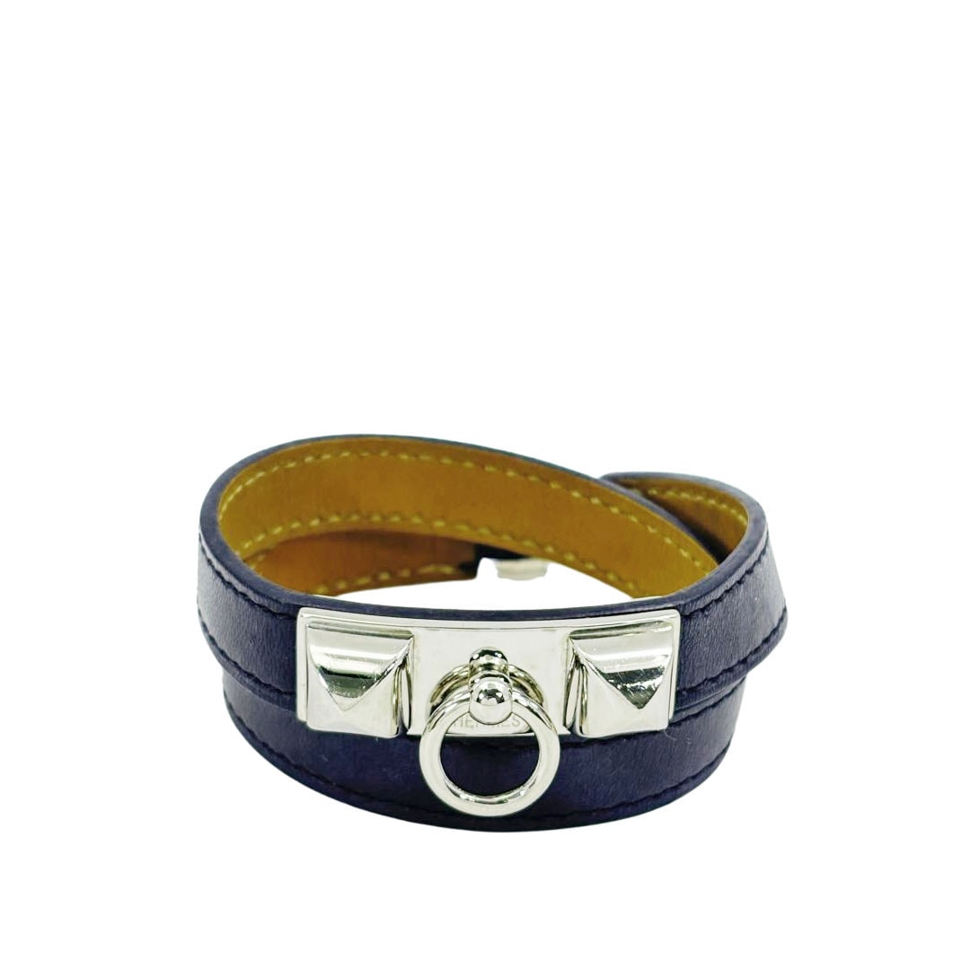 HERMES エルメス レザーブレスレット リヴァル ドゥブルトゥール