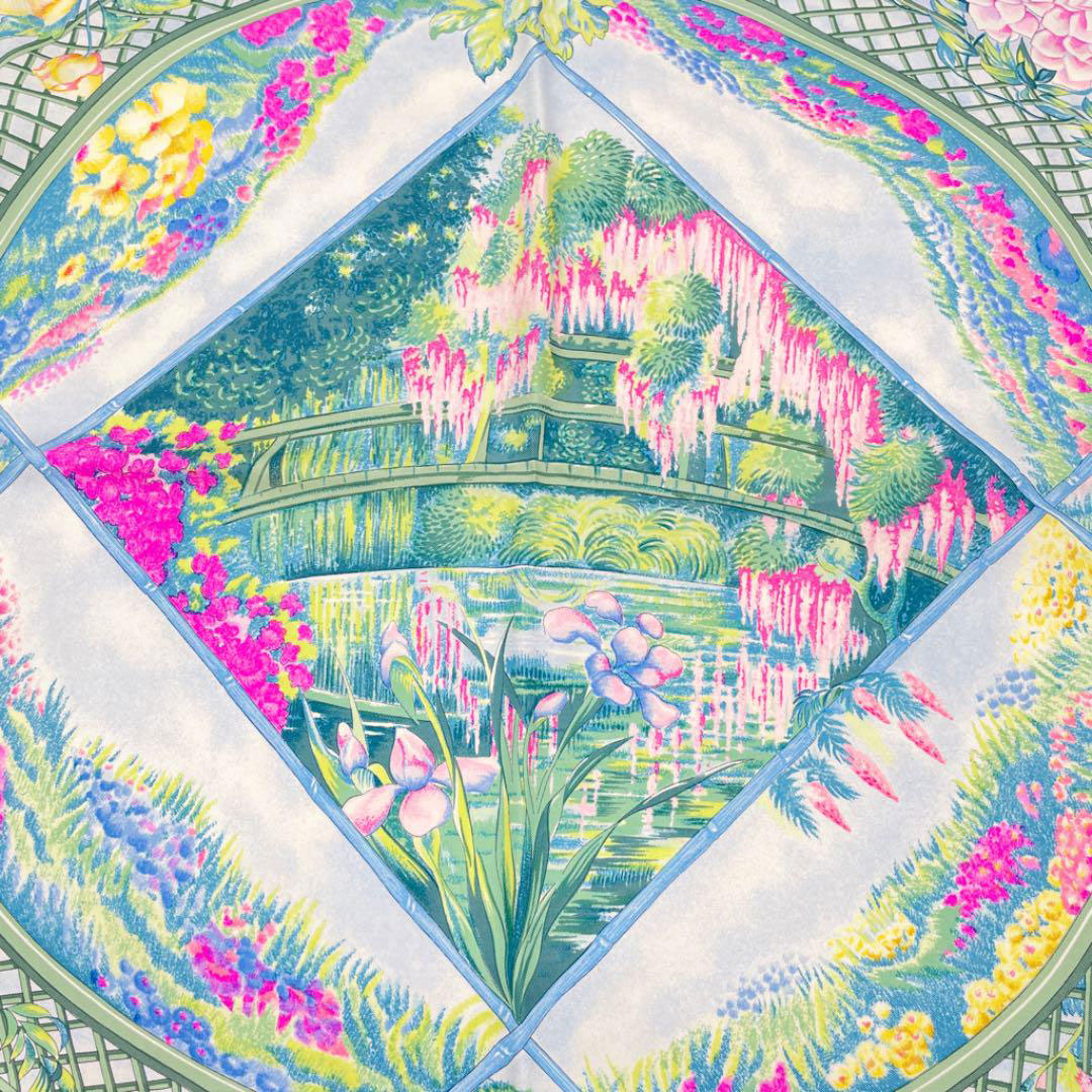 HERMES エルメス スカーフ カレ90 『GIVERNY（ジヴェルニー/庭
