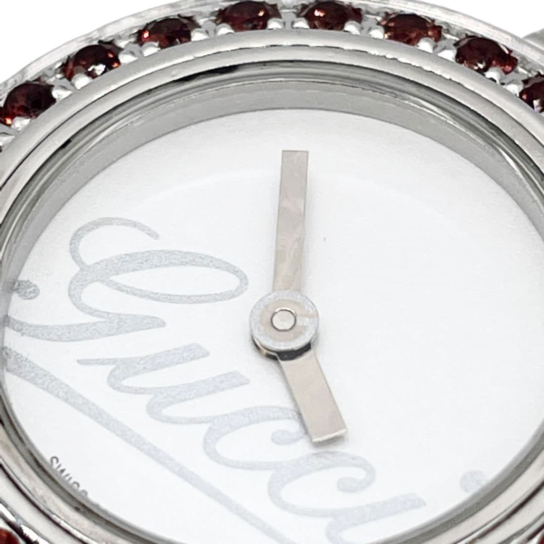 GUCCI グッチ レディース腕時計 バングルウォッチ ガーネットベゼル