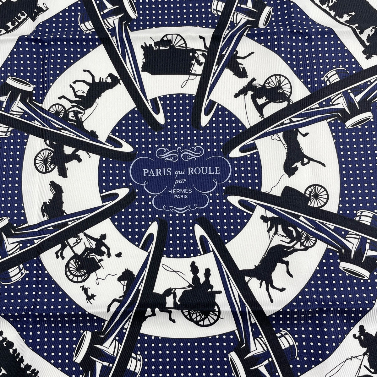 HERMES エルメス スカーフ カレ55 『PARIS QUI ROULE BAMDANA(車輪で