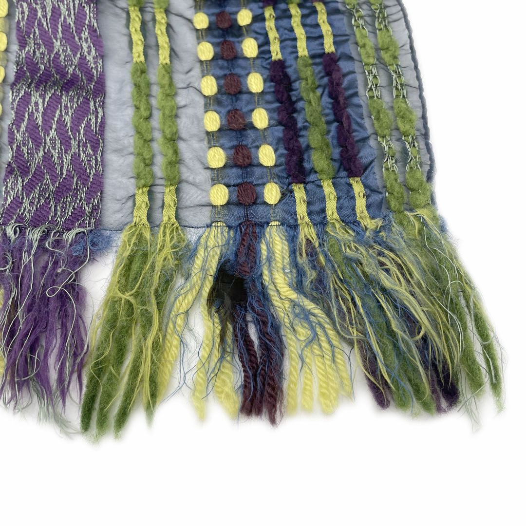 ETRO エトロ ストール ウール混 パープル イエロー グリーン | 小物