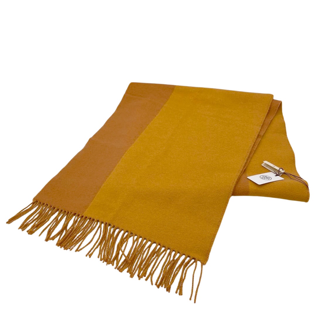 HERMES エルメス カシミヤマフラー ダブルH リバーシブル Terre Brule