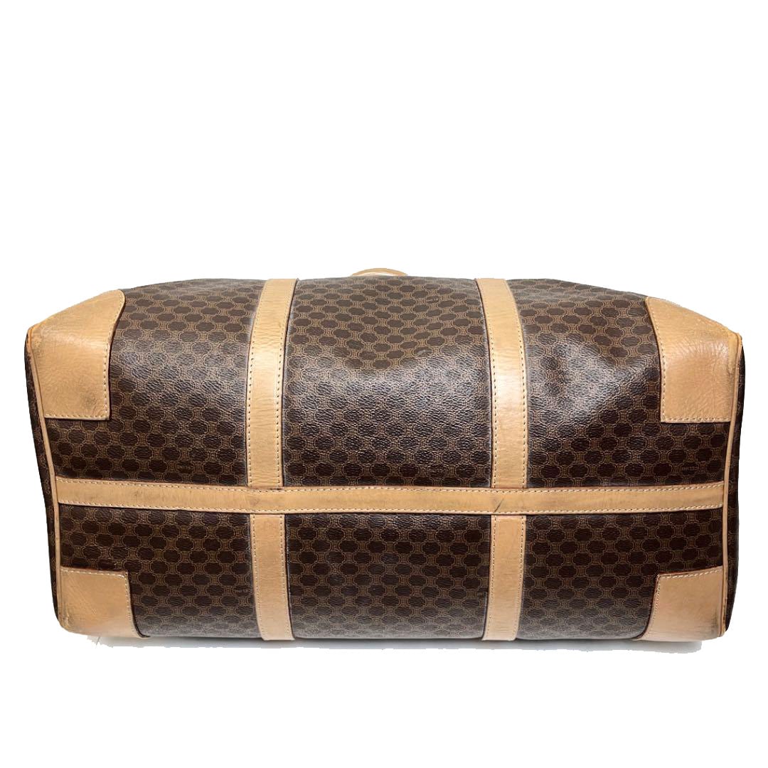 CELINE セリーヌ マカダム柄 ボストンバッグ PVC レザー ブラウン M14