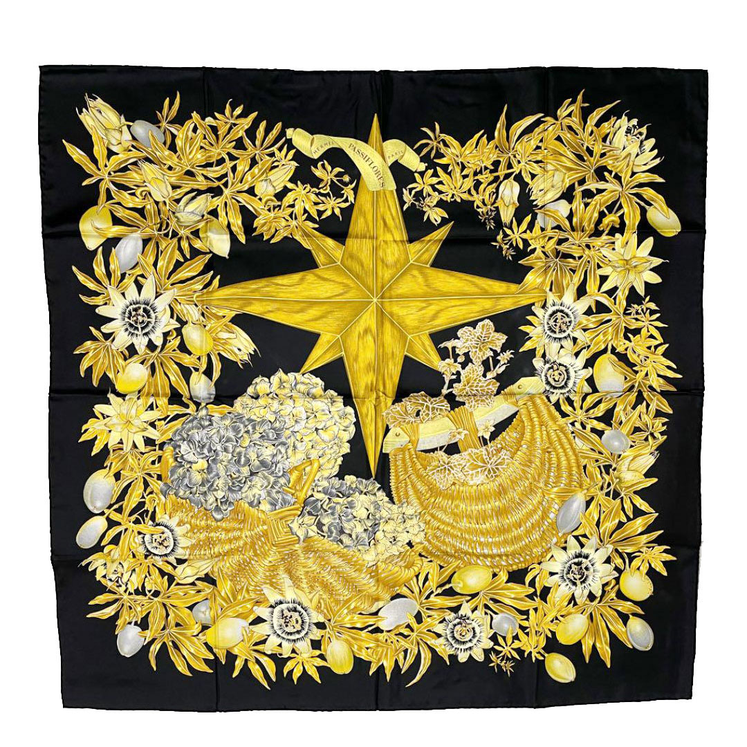 HERMES エルメス スカーフ カレ90 『PASSIFLORES（パッションフラワー