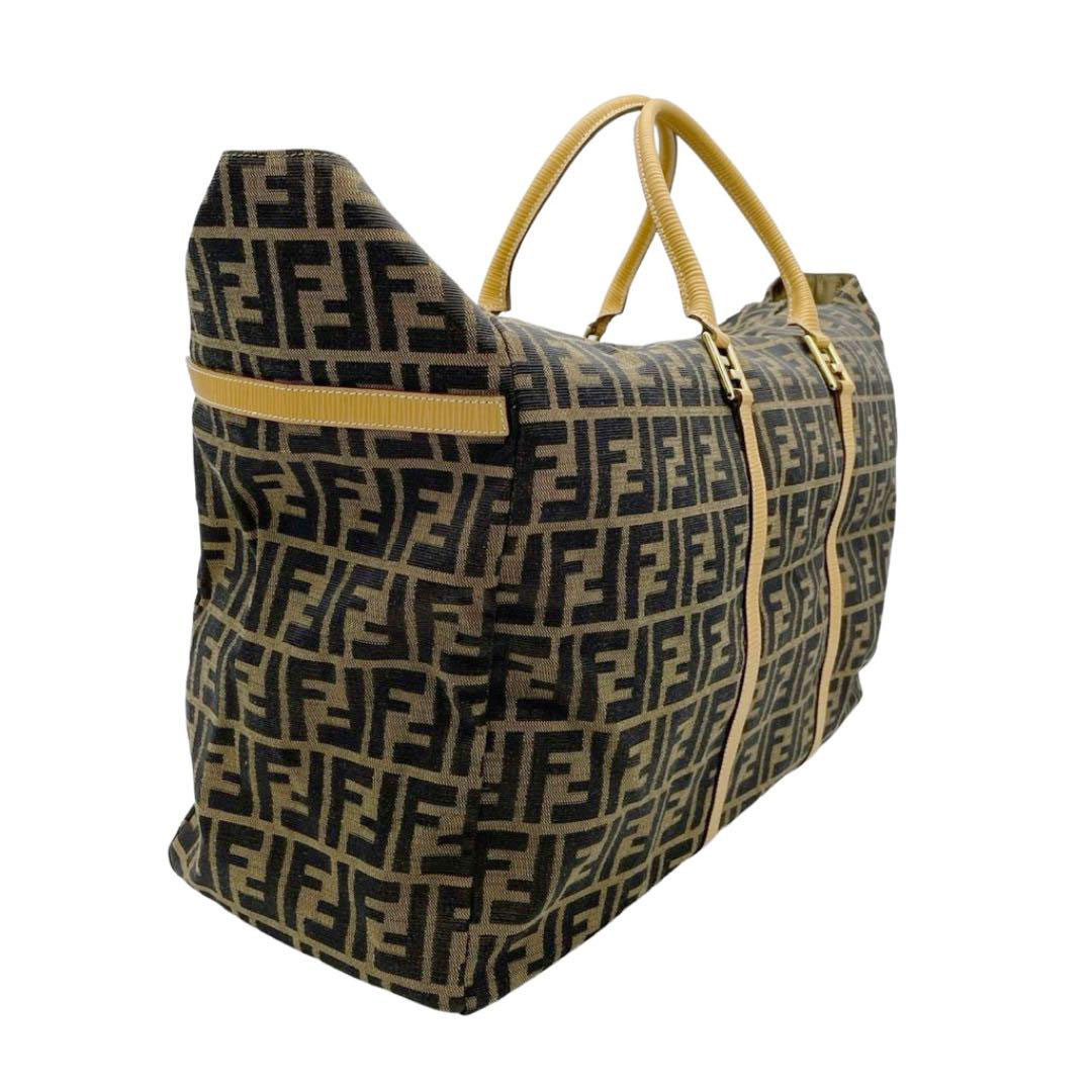 FENDI フェンディ ボストンバッグ ズッカ柄 キャンバス レザー