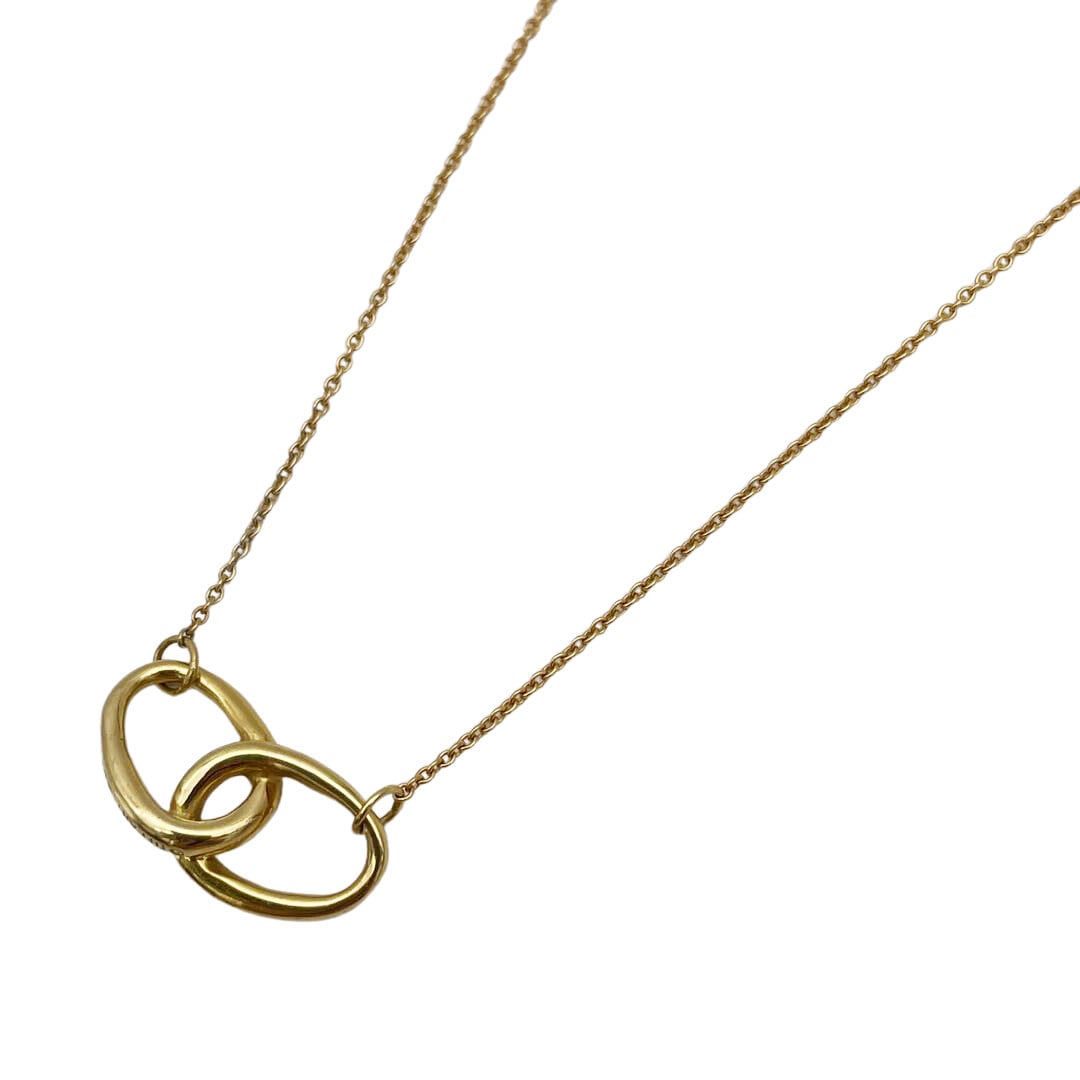 TIFFANY ティファニー ダブルループ ネックレス 750YG 18KT ペレッティ