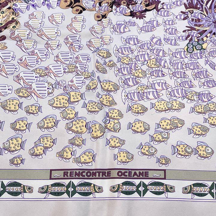 HERMES エルメス スカーフ カレ90 『RENCONTRE OCEANE(大西洋の出会い