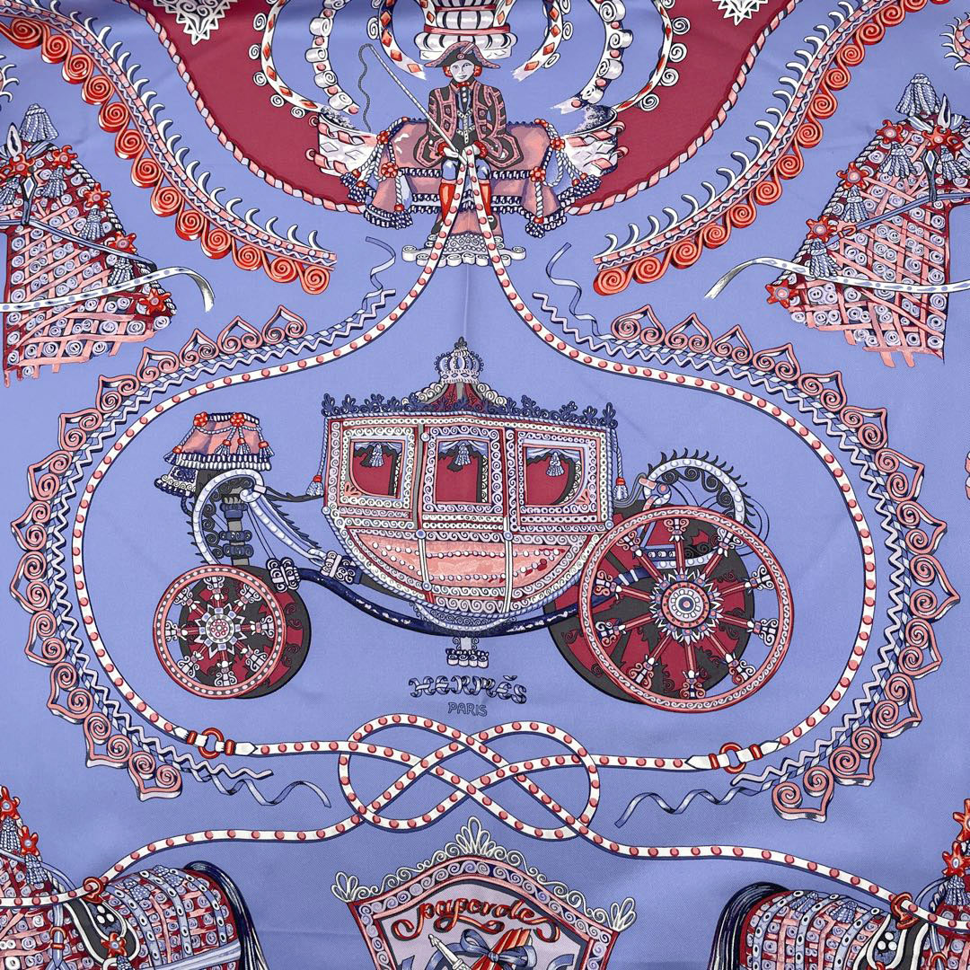HERMES エルメス スカーフ カレ90 「PAPEROLES(馬車と貴族)」 シルク