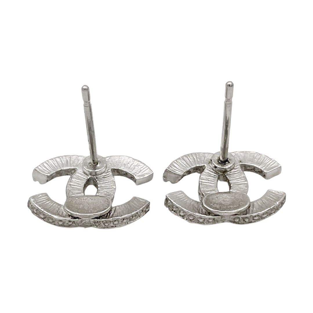 CHANEL シャネル ピアス ココマーク ラインストーン F16V シルバー