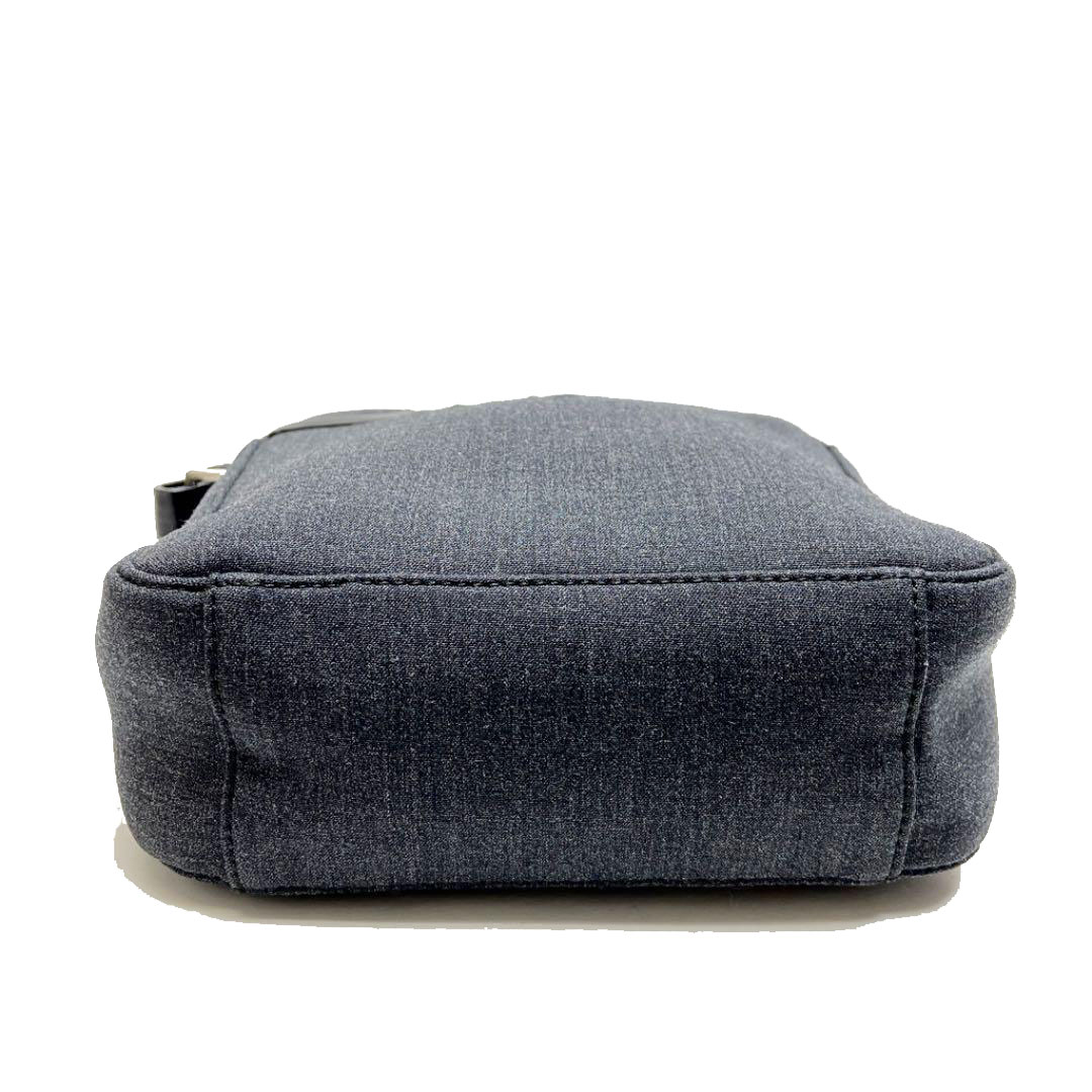 PRADA プラダ スポーツ ショルダーバッグ キャンバス レザー グレー