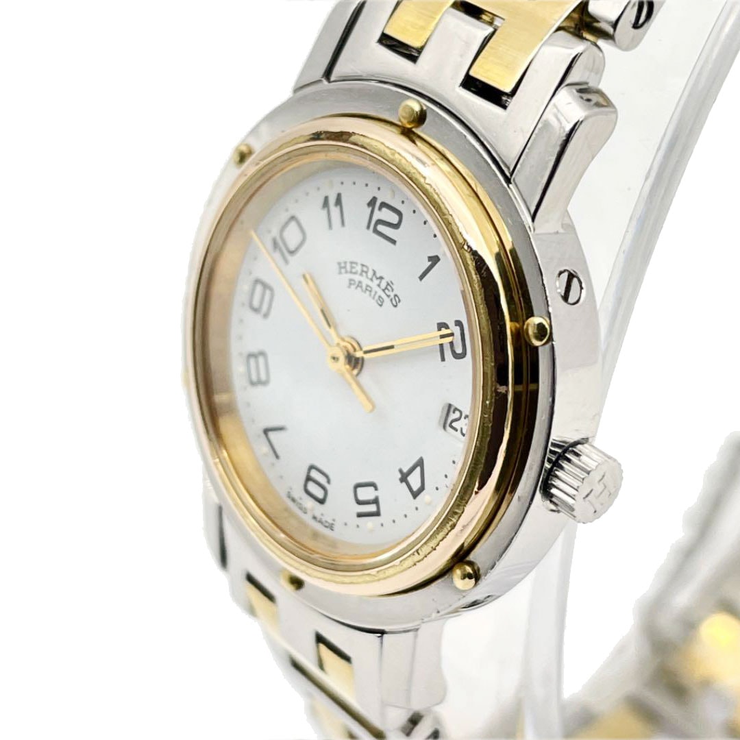 HERMES エルメス レディース腕時計 クリッパー クオーツ ゴールド