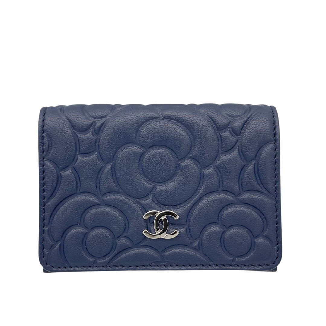 CHANEL シャネル カメリア 三つ折り財布 コンパクトウォレット レザー