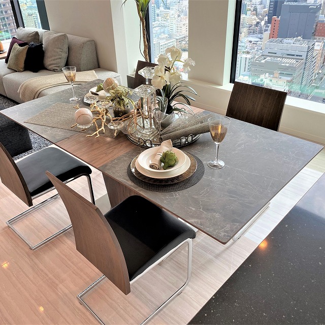 セラミック天板】ALETTA（アレッタ）エクステンションダイニング