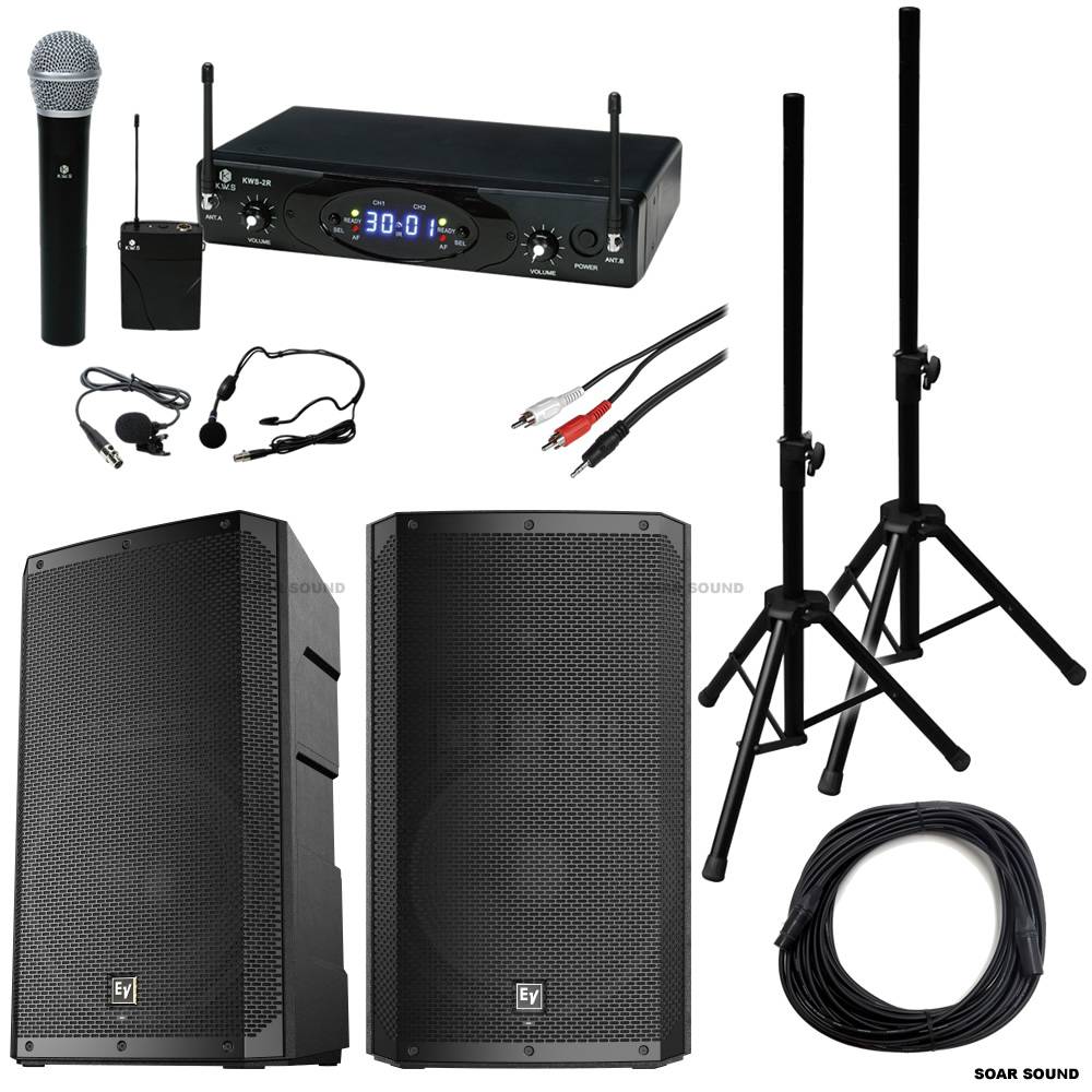 ElectroボイスZLX12Pパワードスピーカー中古品マイクと3脚付き Amazon