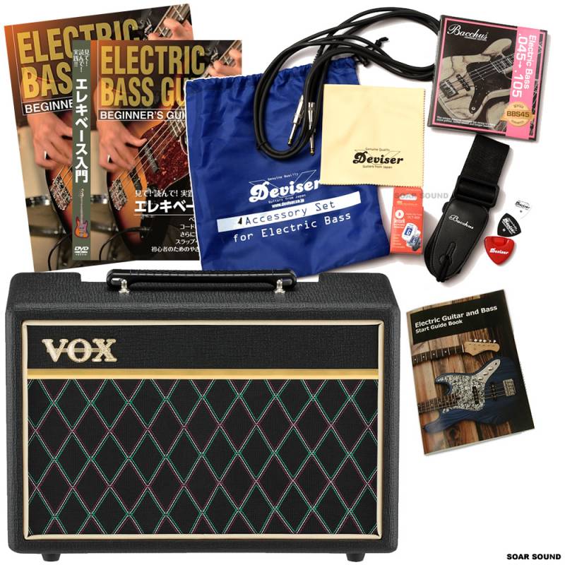 入門者用・初心者用 VOX エレキベース用アンプ アクセサリーセット