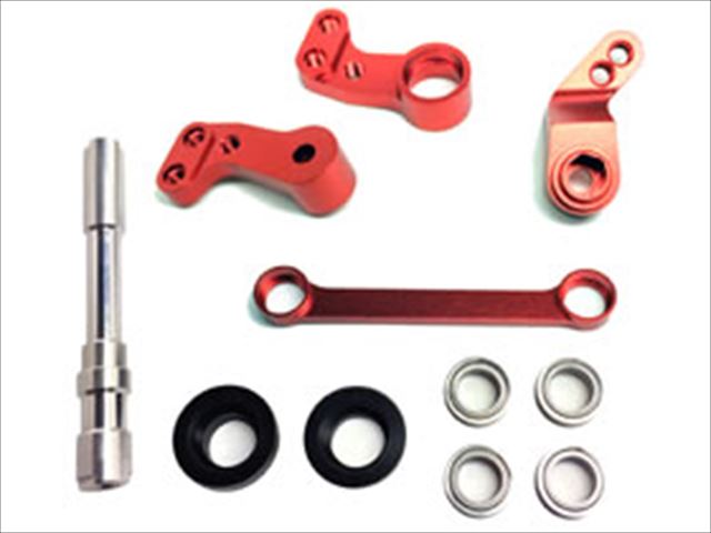 アルミステアリングクランクフルセット(レッド) タミヤCC-01用