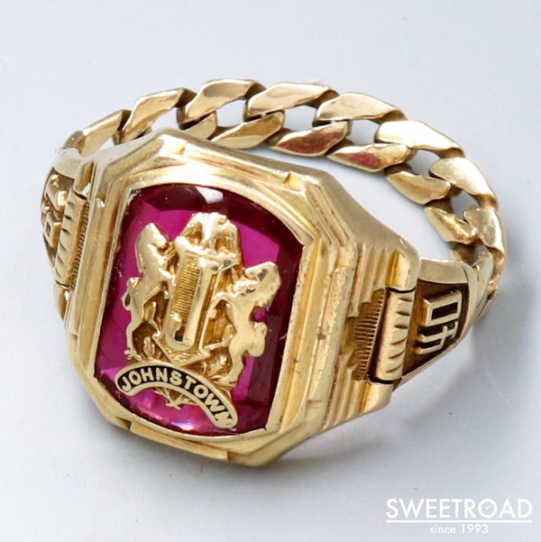 美品College Ring カレッジリング 10金無垢 10KYG 24.5号 1940年製