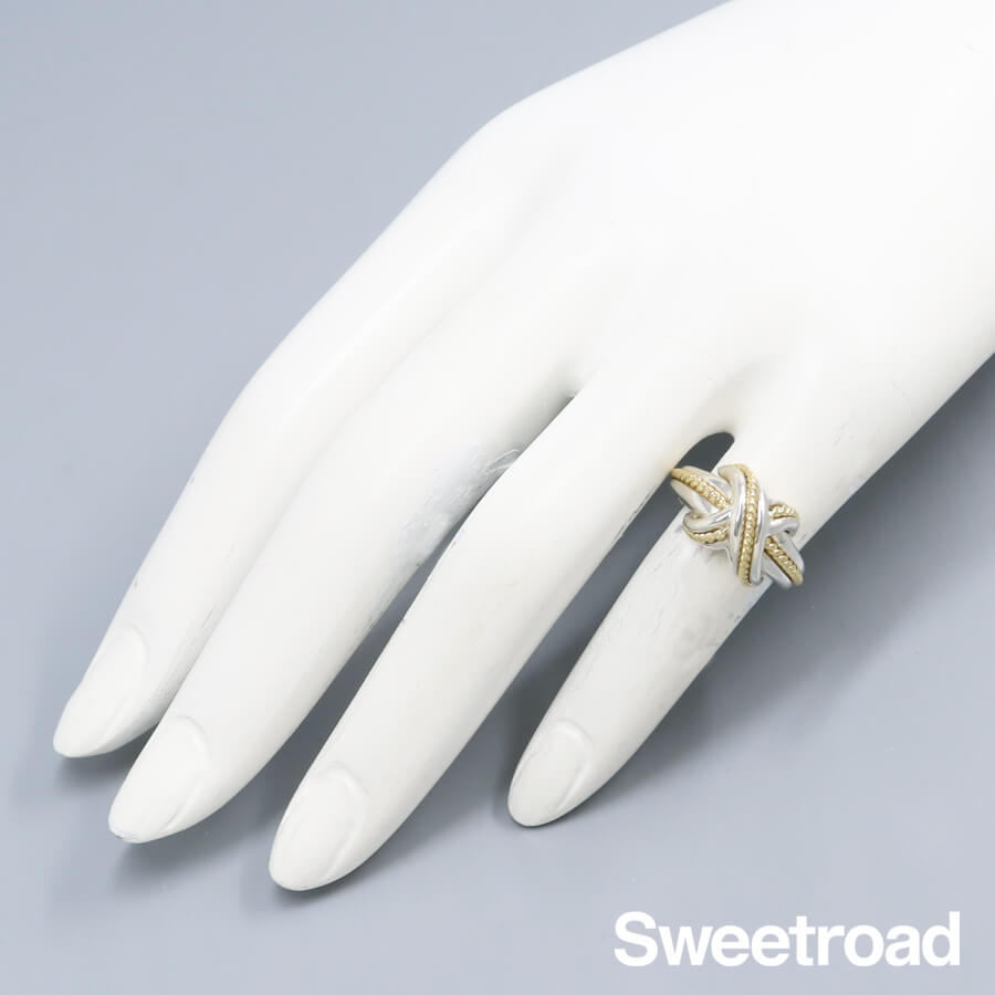 ティファニー シグネチャーリング 10号 18KYG・925シルバー w-30083gnz