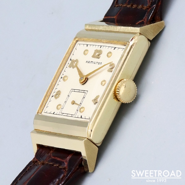 HAMILTON ハミルトン 14KYG 14金無垢 角金 レクタンギュラー 飛び