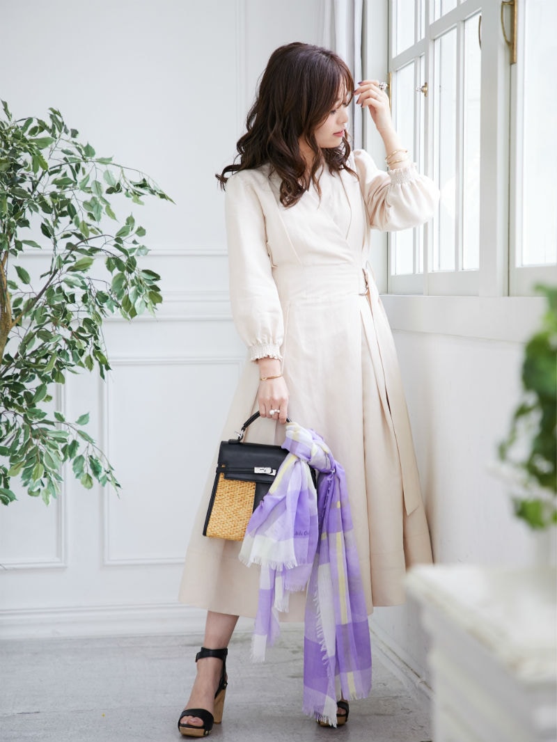 カシュクールワンピース｜designed with mana | ワンピース,七分袖