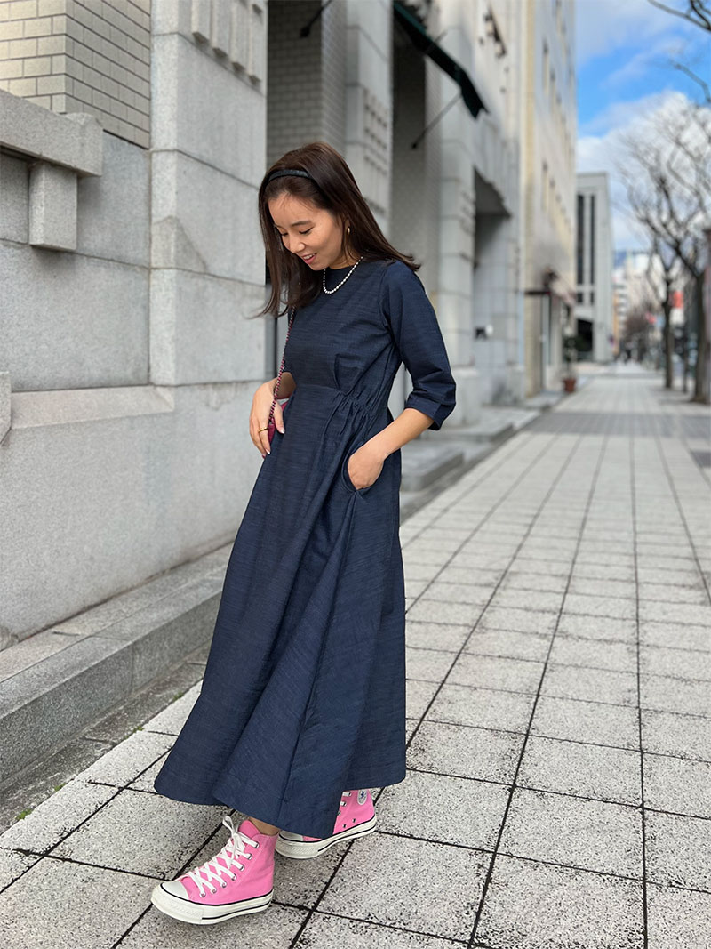 小柄スタイルアップ デニムフレアワンピース/ST.ROONEY | ワンピース