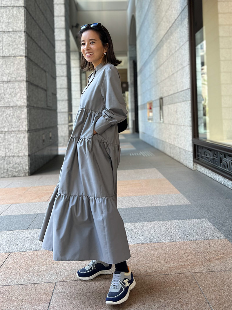 スタンドカラーティアードワンピ｜designed with Akane | ワンピース