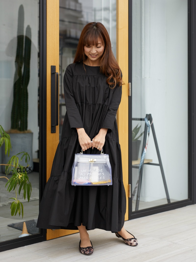 小柄専用ロング丈 長袖ティアードマキシワンピース/ST.ROONEY