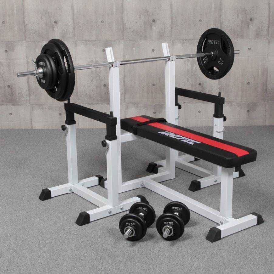 ストレングスセット100K プレスベンチ + アイアンバーベルダンベル